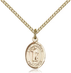 [9104GF/18GF] 14kt Gold Filled Saint Stephen the Martyr Pendant on a 18 inch Gold Filled Light Curb chain