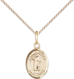 [9104GF/18GF] 14kt Gold Filled Saint Stephen the Martyr Pendant on a 18 inch Gold Filled Light Curb chain