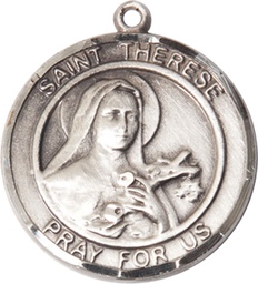 [7210RDSS] Sterling Silver Saint Therese of Lisieux Medal