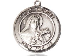[7210RDSS] Sterling Silver Saint Therese of Lisieux Medal