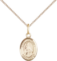 [9110GF/18GF] 14kt Gold Filled Saint Veronica Pendant on a 18 inch Gold Filled Light Curb chain