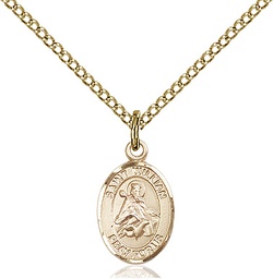 [9114GF/18GF] 14kt Gold Filled Saint William of Rochester Pendant on a 18 inch Gold Filled Light Curb chain
