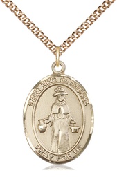 [7214GF/24GF] 14kt Gold Filled Nino de Atocha Pendant on a 24 inch Gold Filled Heavy Curb chain