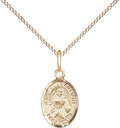 [9117GF/18GF] 14kt Gold Filled Saint Julie Billiart Pendant on a 18 inch Gold Filled Light Curb chain