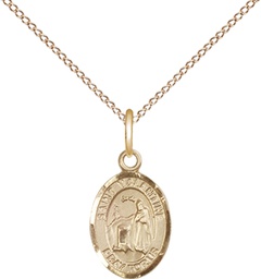 [9121GF/18GF] 14kt Gold Filled Saint Valentine of Rome Pendant on a 18 inch Gold Filled Light Curb chain