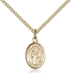 [9124GF/18GF] 14kt Gold Filled Saint Stanislaus Pendant on a 18 inch Gold Filled Light Curb chain
