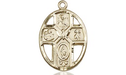 [0880GF] 14kt Gold Filled 5-Way / Holy Spirit Medal