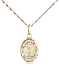 [9125GF/18GF] 14kt Gold Filled Saint Pio of Pietrelcina Pendant on a 18 inch Gold Filled Light Curb chain