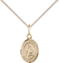 [9128GF/18GF] 14kt Gold Filled Saint Agnes of Rome Pendant on a 18 inch Gold Filled Light Curb chain
