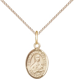 [9130GF/18GF] 14kt Gold Filled Saint Gemma Galgani Pendant on a 18 inch Gold Filled Light Curb chain