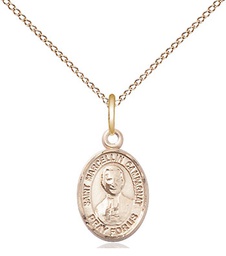[9131GF/18GF] 14kt Gold Filled Saint Marcellin Champagnat Pendant on a 18 inch Gold Filled Light Curb chain