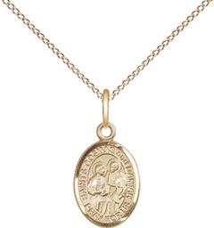 [9132GF/18GF] 14kt Gold Filled Saints Cosmas &amp; Damian Pendant on a 18 inch Gold Filled Light Curb chain