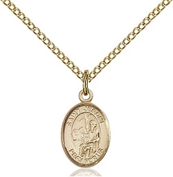 [9135GF/18GF] 14kt Gold Filled Saint Jerome Pendant on a 18 inch Gold Filled Light Curb chain