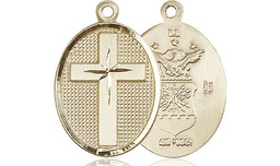 [0883GF1] 14kt Gold Filled Cross Air Force Medal