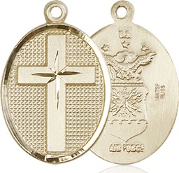 [0883GF1] 14kt Gold Filled Cross Air Force Medal