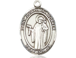 [7220SS] Sterling Silver Saint Joseph the Worker Medal