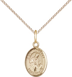 [9137GF/18GF] 14kt Gold Filled Saint Ambrose Pendant on a 18 inch Gold Filled Light Curb chain