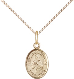 [9208GF/18GF] 14kt Gold Filled Saint Maria Goretti Pendant on a 18 inch Gold Filled Light Curb chain