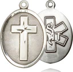 [0883SS10] Sterling Silver Cross EMT Medal