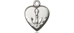 [0891SS] Sterling Silver Heart / Confirmation Medal