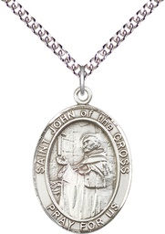 [7231SS/24SS] Sterling Silver Saint John of the Cross Pendant on a 24 inch Sterling Silver Heavy Curb chain
