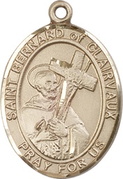 [7233GF] 14kt Gold Filled Saint Bernard of Clairvaux Medal