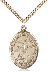 [7233GF/24GF] 14kt Gold Filled Saint Bernard of Clairvaux Pendant on a 24 inch Gold Filled Heavy Curb chain
