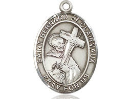 [7233SS] Sterling Silver Saint Bernard of Clairvaux Medal