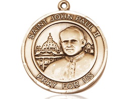 [7234RDKT] 14kt Gold Saint John Paul II Medal