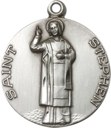 [0914SS] Sterling Silver Saint Stephen Medal
