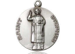 [0914SS] Sterling Silver Saint Stephen Medal