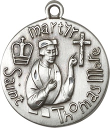 [0958SS] Sterling Silver Saint Thomas More Medal