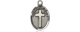 [0981SS] Sterling Silver Friend In Jesus Cross Medal