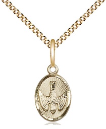 [0982GF/18G] 14kt Gold Filled Holy Spirit Pendant on a 18 inch Gold Plate Light Curb chain