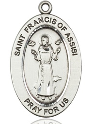 [11036SS] Sterling Silver Saint Francis of Assisi Medal