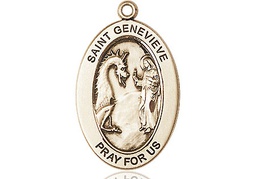 [11041GF] 14kt Gold Filled Saint Genevieve Medal