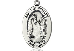 [11041SS] Sterling Silver Saint Genevieve Medal