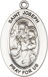 [11058SS] Sterling Silver Saint Joseph Medal