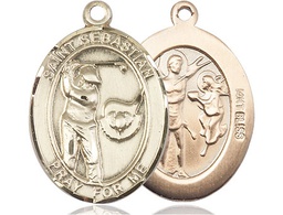 [7606KT] 14kt Gold Saint Sebastian Golf Medal
