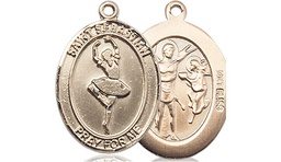 [8173KT] 14kt Gold Saint Sebastian Dance Medal