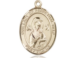 [7222KT] 14kt Gold Our Lady of Perpetual Help Medal
