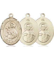 [7243KT] 14kt Gold Our Lady of Mount Carmel Medal