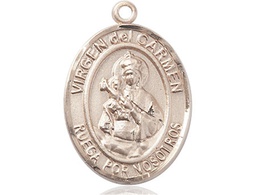 [7243SPKT] 14kt Gold Virgen del Carmen Medal