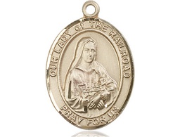 [7247KT] 14kt Gold Our Lady of the Railroad Medal