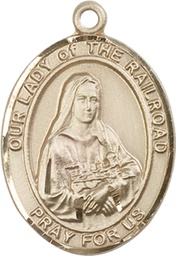 [7247KT] 14kt Gold Our Lady of the Railroad Medal
