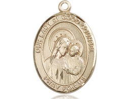 [7287KT] 14kt Gold Our Lady of Good Counsel Medal