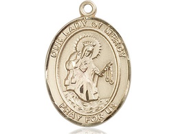 [7289KT] 14kt Gold Our Lady of Mercy Medal