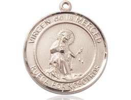 [7289RDSPKT] 14kt Gold Virgen de la Merce Medal