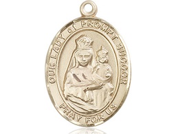 [7299KT] 14kt Gold Our Lady of Prompt Succor Medal