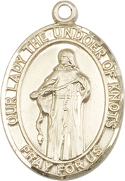 [7383KT] 14kt Gold Our Lady of Knots Medal